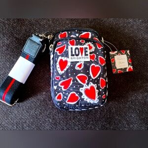 Brighton Black and Red Heart Crossbody Bag